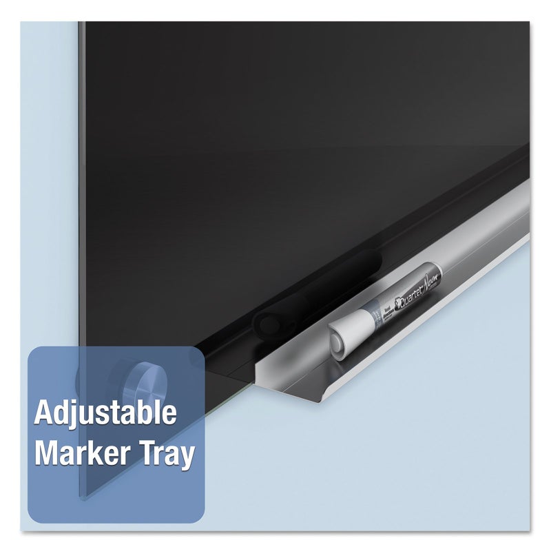 Quartet لوحة بيضاء زجاجية من كوارتيه، لوحة بيضاء غير مغناطيسية، 24" × 18"، تركيب بدون إطار إنفينيتي، تشمل قلم مسح جاف، أبيض مزخرف (G2418F) - Image 2